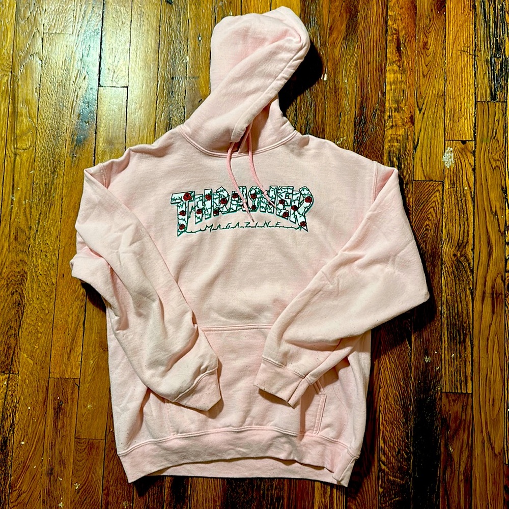 Thrasher Roses Pink Hoodie - Medium